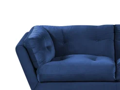 Beliani 3-Istuttava Sohva Samettinen Sininen Lenvik Outlet