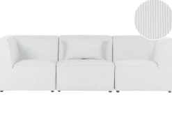 Beliani 3-Istuttava Sohva Vakosametti Luonnonvalkoinen Lemvig Sale