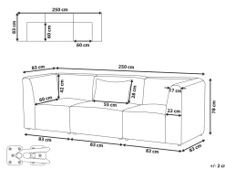 Beliani 3-Istuttava Sohva Vakosametti Luonnonvalkoinen Lemvig Sale