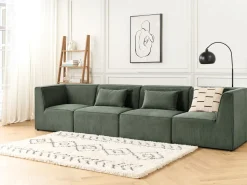 Beliani 4-Istuttava Sohva Vakosametti Tummanvihrea Lemvig Clearance