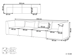 Beliani 4-Istuttava Sohva Vakosametti Tummanvihrea Lemvig Clearance