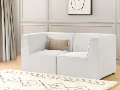 Beliani 2-Istuttava Sohva Vakosametti Luonnonvalkoinen Lemvig Online