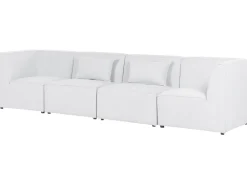 Beliani 4-Istuttava Sohva Vakosametti Luonnonvalkoinen Lemvig Fashion