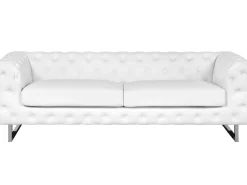 Beliani 3-Istuttava Sohva Valkoinen Vissland Fashion