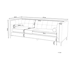 Beliani 3-Istuttava Sohva Vihrea Avaldsenes New