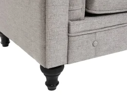 Beliani 4-Istuttava Sohvaryhma Kangas Vaaleanharmaa Chesterfield New