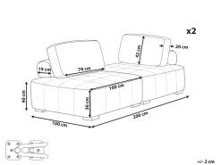 Beliani 4-Istuttava Sohvaryhma Kangas Harmaa Tibro Discount