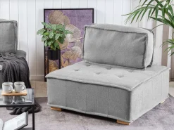 Beliani 4-Istuttava Sohvaryhma Kangas Harmaa Tibro Discount