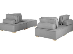 Beliani 4-Istuttava Sohvaryhma Kangas Harmaa Tibro Discount