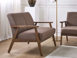 Beliani 6-Istuttava Sohvaryhma Kangas Ruskea Asnes Outlet