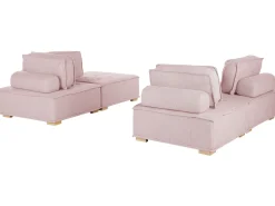 Beliani 4-Istuttava Sohvaryhma Kangas Vaaleanpunainen Tibro Discount