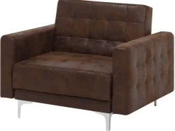 Beliani 5-Istuttava Sohvaryhma Keinonahka Ruskea Aberdeen Fashion