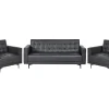 Beliani 5-Istuttava Sohvaryhma Keinonahka Musta Aberdeen Cheap