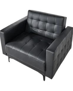 Beliani 5-Istuttava Sohvaryhma Keinonahka Musta Aberdeen Cheap