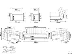 Beliani 5-Istuttava Sohvaryhma Keinonahka Musta Aberdeen Cheap