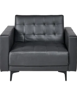 Beliani 5-Istuttava Sohvaryhma Keinonahka Musta Aberdeen Cheap