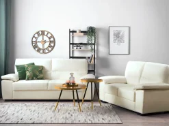 Beliani 5-Istuttava Sohvaryhma Keinonahka Kermanvalkoinen Vogar Discount