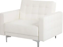 Beliani 5-Istuttava Sohvaryhma Keinonahka Valkoinen Aberdeen Cheap