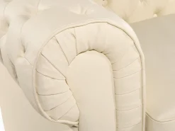 Beliani 4-Istuttava Sohvaryhma Nahka Kermanvalkoinen Chesterfield Hot