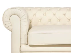 Beliani 4-Istuttava Sohvaryhma Nahka Kermanvalkoinen Chesterfield Hot