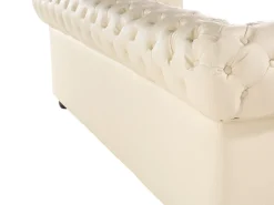 Beliani 4-Istuttava Sohvaryhma Nahka Kermanvalkoinen Chesterfield Hot