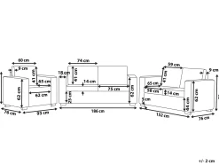 Beliani 6-Istuttava Sohvaryhma Nahka Musta Helsinki Online