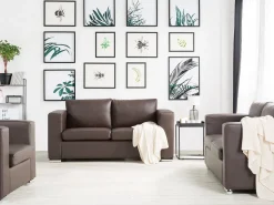 Beliani 6-Istuttava Sohvaryhma Nahka Ruskea Helsinki Best Sale