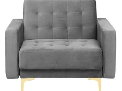 Beliani 5-Istuttava Sohvaryhma Sametti Harmaa Aberdeen Best Sale