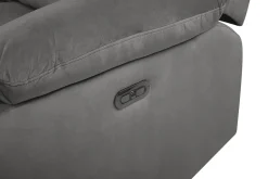 Beliani 6-Istuttava Sohvaryhma Sametti Sahkosaadettava Tummanharmaa Bergen Best