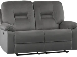 Beliani 6-Istuttava Sohvaryhma Sametti Sahkosaadettava Tummanharmaa Bergen Best