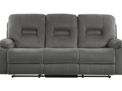 Beliani 6-Istuttava Sohvaryhma Sametti Sahkosaadettava Tummanharmaa Bergen Best