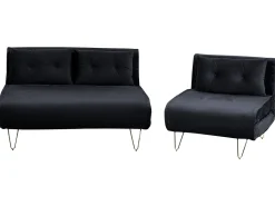 Beliani 3-Istuttava Sohvaryhma Sametti Musta Vestfold Discount