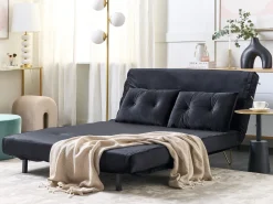 Beliani 3-Istuttava Sohvaryhma Sametti Musta Vestfold Discount