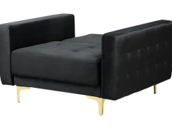 Beliani 5-Istuttava Sohvaryhma Sametti Musta Aberdeen Store