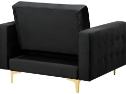 Beliani 5-Istuttava Sohvaryhma Sametti Musta Aberdeen Store