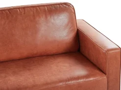 Beliani 3-Istuttava Tekonahkainen Sohva Ruskea Savalen Best Sale