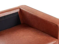 Beliani 3-Istuttava Tekonahkainen Sohva Ruskea Savalen Best Sale