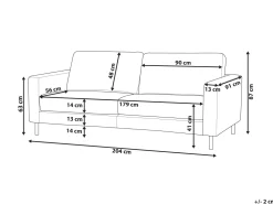 Beliani 3-Istuttava Tekonahkainen Sohva Ruskea Savalen Best Sale