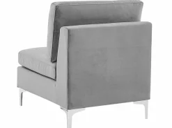 Beliani 6-Istuttava U-Kulmasohva Sametti Harmaa Evja Best Sale