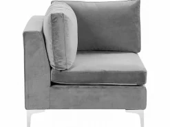 Beliani 6-Istuttava U-Kulmasohva Sametti Harmaa Evja Best Sale