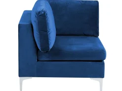 Beliani 6-Istuttava U-Kulmasohva Sametti Laivastonsininen Evja Fashion