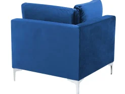 Beliani 6-Istuttava U-Kulmasohva Sametti Laivastonsininen Evja Fashion