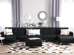 Beliani 6-Istuttava U-Kulmavuodesohva Ja Rahi Kangas Grafiitinharmaa Aberdeen Clearance