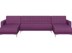 Beliani 5-Istuttava U-Kulmavuodesohva Kangas Violetti Aberdeen Discount
