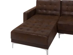 Beliani 6-Istuttava U-Kulmavuodesohva Ja Rahi Keinonahka Ruskea Aberdeen Outlet