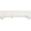 Beliani 6-Istuttava U-Kulmavuodesohva Keinonahka Valkoinen Aberdeen Clearance