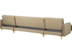 Beliani 5-Istuttava U-Kulmavuodesohva Sametti Hiekanruskea Aberdeen Online