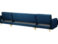 Beliani 5-Istuttava U-Kulmavuodesohva Ja Rahi Sametti Laivastonsininen Aberdeen Hot