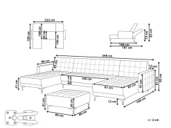 Beliani 5-Istuttava U-Kulmavuodesohva Ja Rahi Keinonahka Ruskea Aberdeen Cheap