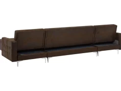 Beliani 5-Istuttava U-Kulmavuodesohva Ja Rahi Keinonahka Ruskea Aberdeen Cheap